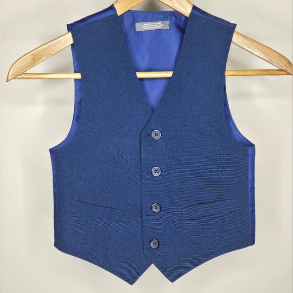 VAN HEUSEN Royal Blue Button Front Vest Boys Size 4 - Picture 1 of 7
